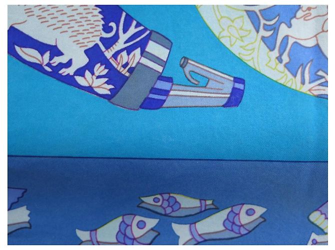 Hermès SCIARPA PIAZZA HERMES RHYTONS SWILDENS VINTAGE RARA 90 Sciarpa seta Blu - vista 4