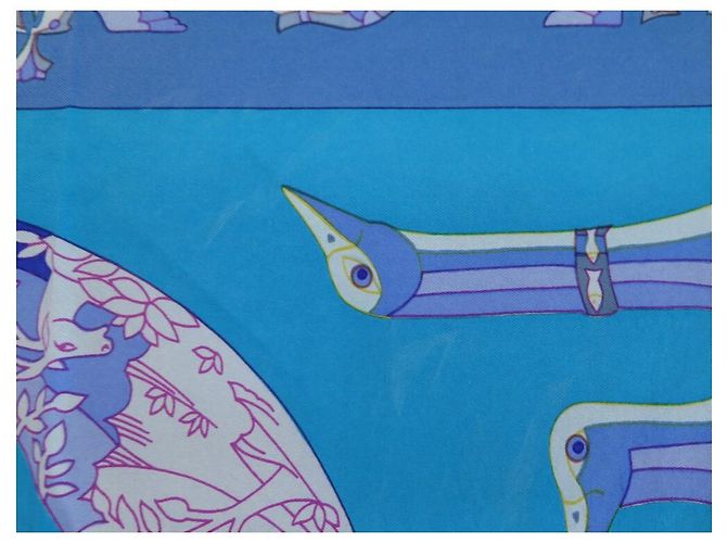Hermès SCIARPA PIAZZA HERMES RHYTONS SWILDENS VINTAGE RARA 90 Sciarpa seta Blu - vista 9