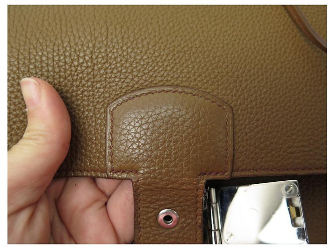 Hermès BORSA HERMES BORSA DEPECHES 2-38 PORTAFOGLIO IN PELLE TOGO MARRONE - vista 10