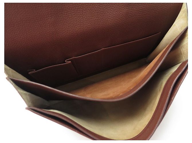 Hermès BORSA HERMES BORSA DEPECHES 2-38 PORTAFOGLIO IN PELLE TOGO MARRONE - vista 13
