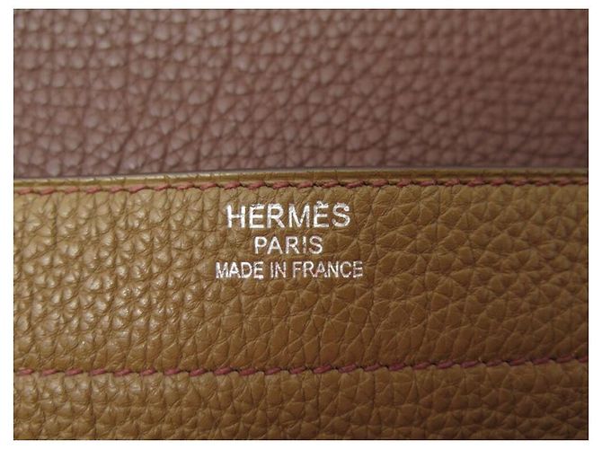 Hermès BORSA HERMES BORSA DEPECHES 2-38 PORTAFOGLIO IN PELLE TOGO MARRONE - vista 16