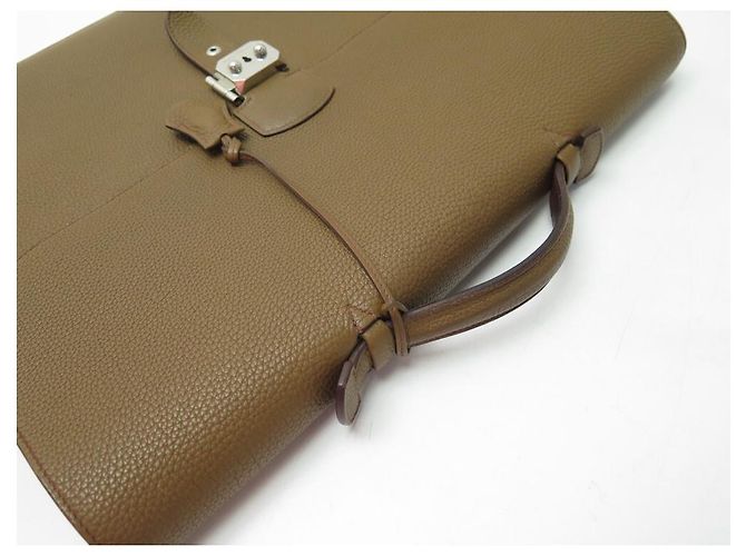 Hermès BORSA HERMES BORSA DEPECHES 2-38 PORTAFOGLIO IN PELLE TOGO MARRONE - vista 4