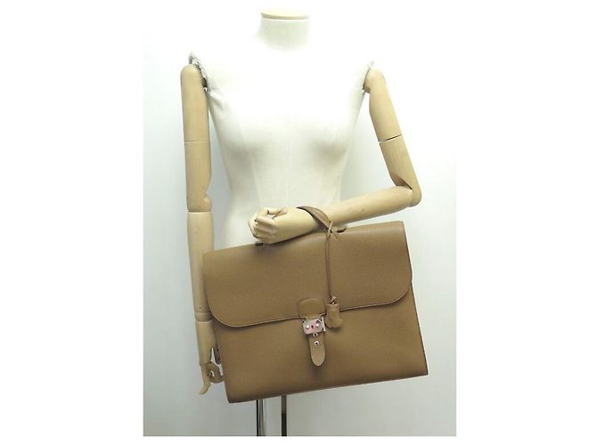 Hermès BORSA HERMES BORSA DEPECHES 2-38 PORTAFOGLIO IN PELLE TOGO MARRONE - vista 5