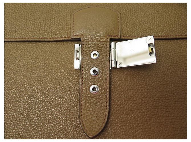Hermès BORSA HERMES BORSA DEPECHES 2-38 PORTAFOGLIO IN PELLE TOGO MARRONE - vista 9