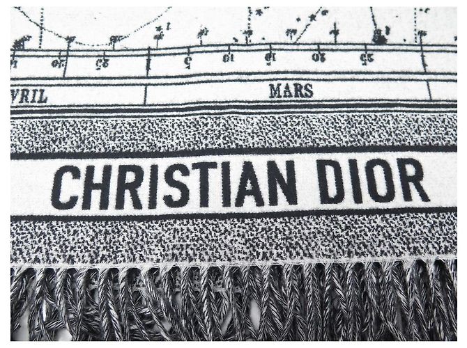 NEW CHRISTIAN DIOR ZODIAC THROW 11ZOD351Eu151 EM LÃ CINZA + CAIXA DE LÃ - vista 2