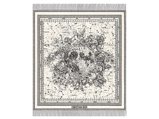 NEW CHRISTIAN DIOR ZODIAC THROW 11ZOD351Eu151 EM LÃ CINZA + CAIXA DE LÃ - vista 7