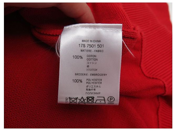 GIVENCHY PULLOVER AUS ROTER BAUMWOLLE M 38 GRAUE STERN-PATCHES AM KRAGEN RED SWEAT - Ansicht 3