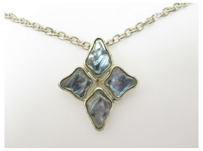 COLLANA VINTAGE SPILLA YVES SAINT LAURENT COLLANA PIERRE BLEUE GOOSSENS SPILLA - vista 2