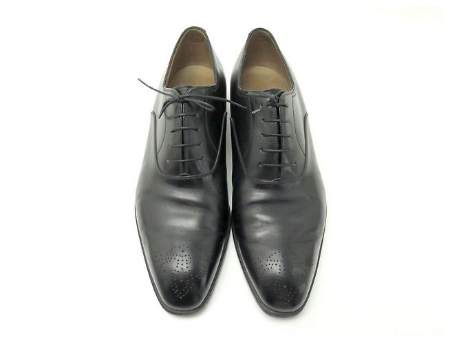 AUBERCY RICHELIEU SCARPE CON PUNTA FLOREALE 11E 45 Scarpe in pelle nera Nero - vista 5