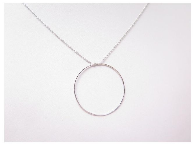 COLLAR GINETTE NY CIRCULO BLANCO EN CADENA CCE001G ORO BLANCO 46 COLLAR CM Plata - vista 2