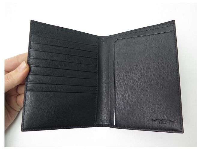 NEW LANCEL WALLET A03141 8CC IN BLACK LEATHER + WALLET CARD HOLDER BOX - view 5