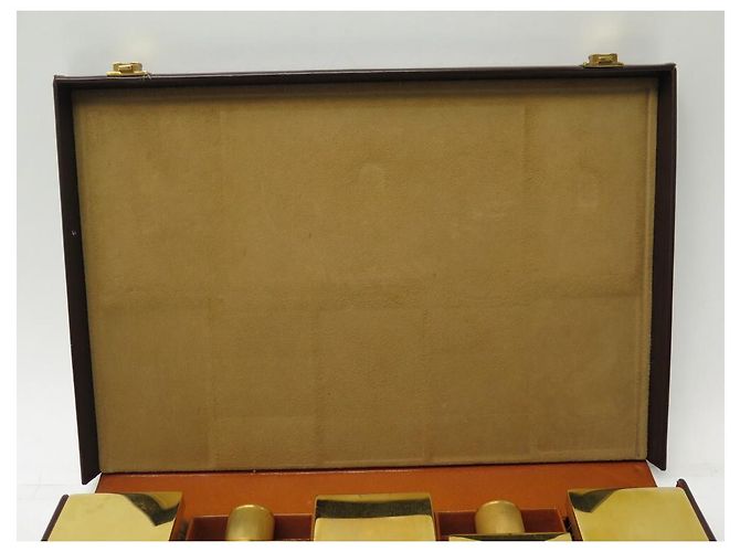 Hermès VINTAGE HERMES JET CASE IN PELLE MARRONE BOX KIT WC SET WC - vista 11