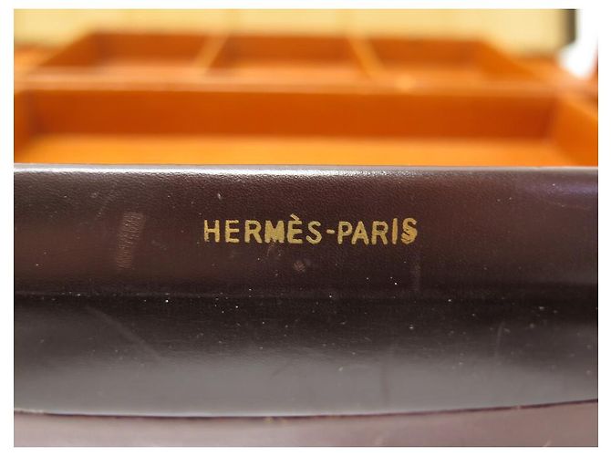Hermès VINTAGE HERMES JET CASE IN PELLE MARRONE BOX KIT WC SET WC - vista 14