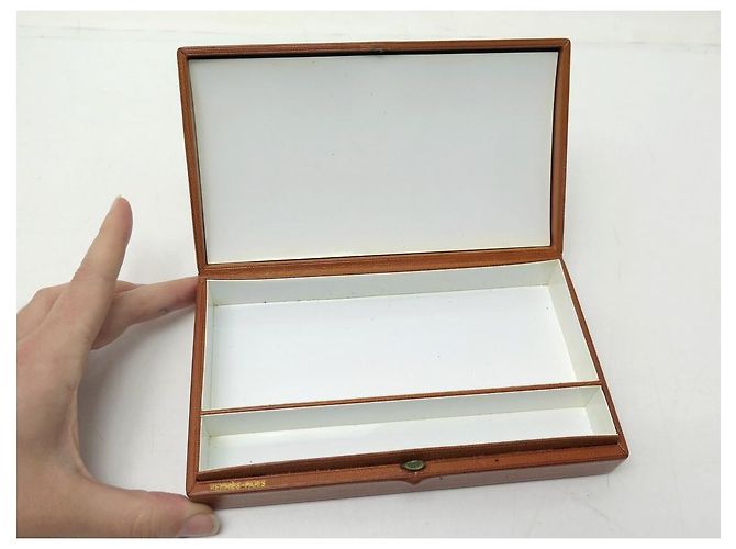 Hermès VINTAGE HERMES JET CASE IN PELLE MARRONE BOX KIT WC SET WC - vista 24