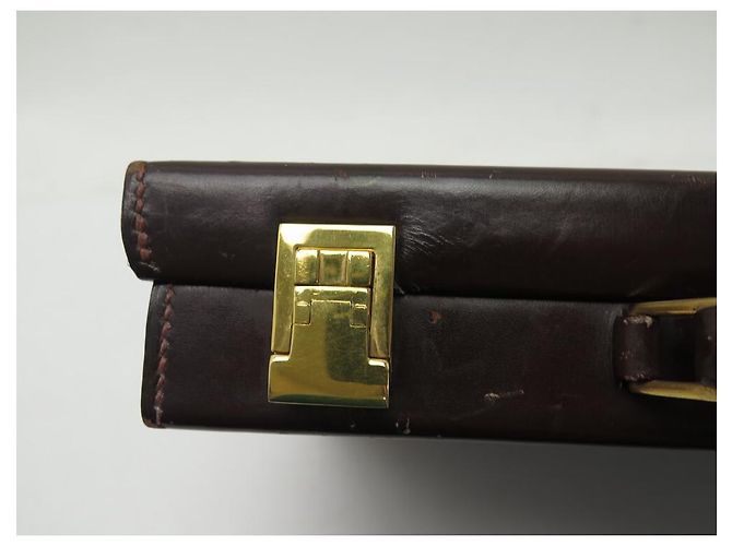 Hermès VINTAGE HERMES JET CASE IN PELLE MARRONE BOX KIT WC SET WC - vista 8