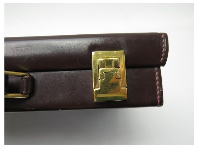 Hermès VINTAGE HERMES JET CASE IN PELLE MARRONE BOX KIT WC SET WC - vista 9
