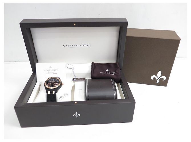 NEW PEQUIGNET WATCH 9020448/30 MOOREA ROYAL TRIOMPHE AUTOMATIC TITANIUM Black - view 13