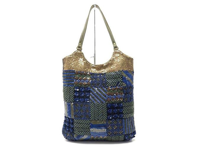 NOVA BOLSA JAMIN PUECH EM BORDADO AZUL SEQUIN NOVA BOLSA AZUL - vista 2