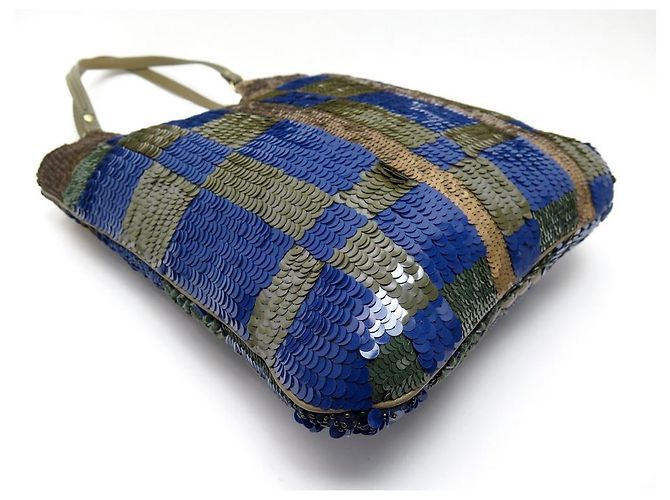 NOVA BOLSA JAMIN PUECH EM BORDADO AZUL SEQUIN NOVA BOLSA AZUL - vista 3