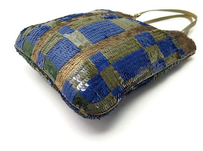 NOVA BOLSA JAMIN PUECH EM BORDADO AZUL SEQUIN NOVA BOLSA AZUL - vista 4