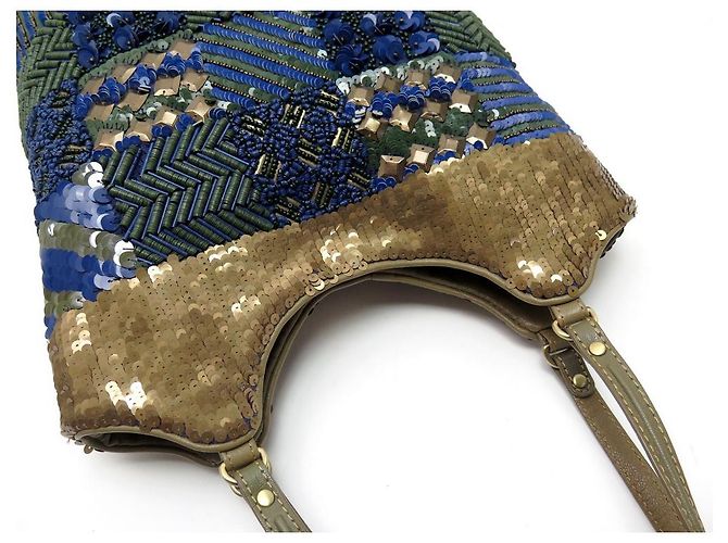 NOVA BOLSA JAMIN PUECH EM BORDADO AZUL SEQUIN NOVA BOLSA AZUL - vista 5