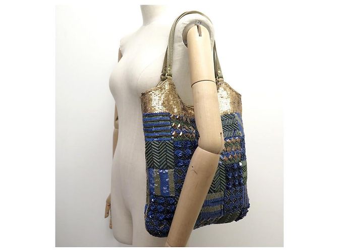 NOVA BOLSA JAMIN PUECH EM BORDADO AZUL SEQUIN NOVA BOLSA AZUL - vista 6