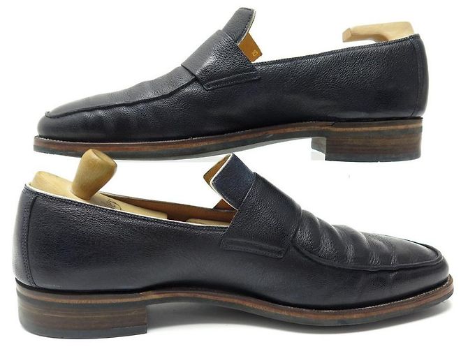 BEL AIR CORTHAY SCHUHE 10 44 LOAFERS AUS LEDER SCHWARZ + RIEMEN - Ansicht 2