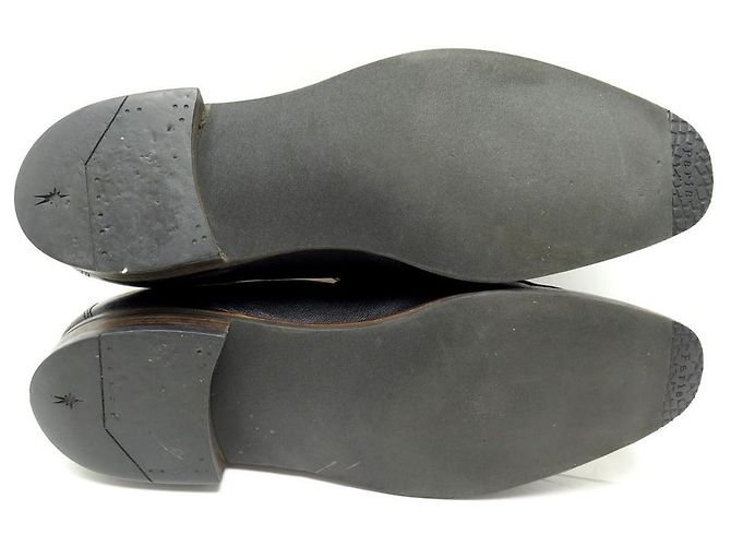 BEL AIR CORTHAY SCHUHE 10 44 LOAFERS AUS LEDER SCHWARZ + RIEMEN - Ansicht 3