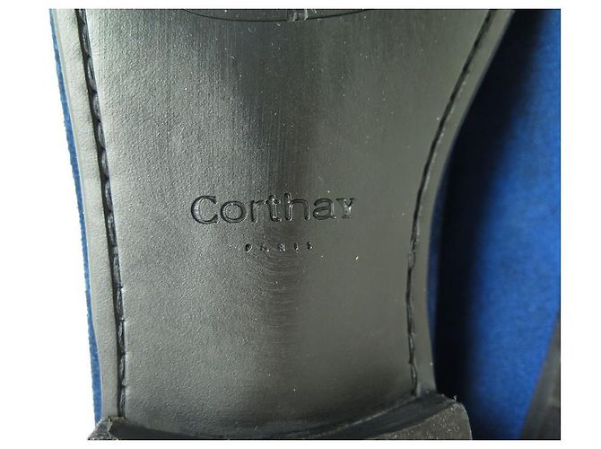 ZAPATOS CORTHAY CANNES 9.5 43.5 MOCASINES MOCASINES DE TERCIOPELO AZUL - vista 4