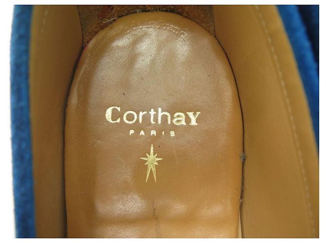 ZAPATOS CORTHAY CANNES 9.5 43.5 MOCASINES MOCASINES DE TERCIOPELO AZUL - vista 6