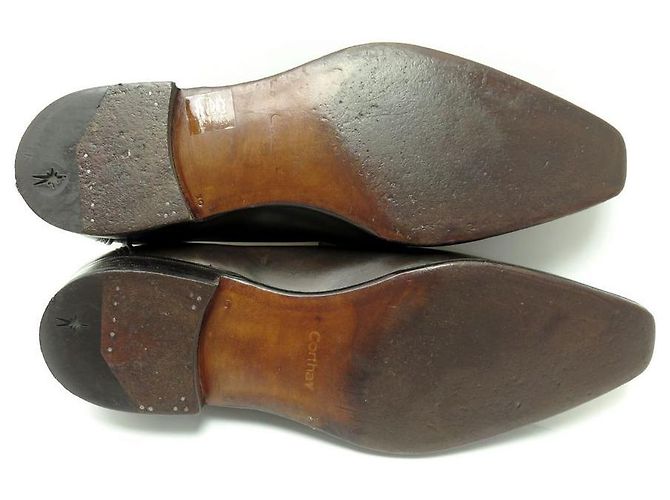 SCARPE CORTHAY BRIGHTON 10 44 MOCASSINI SCARPE MOCASSINI IN PELLE MARRONE - vista 3