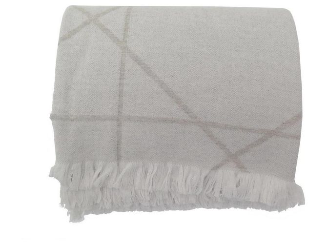NEW DIOR BLANKET WITH FRINGES CANNAGE CASHMERE TAUPE + BOX COVER - view 2
