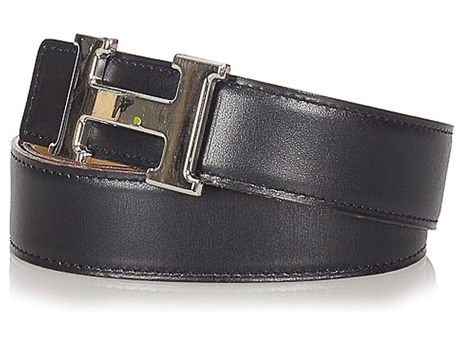 Hermès Hermes Black Constance Ledergürtel Schwarz Silber - Ansicht 2