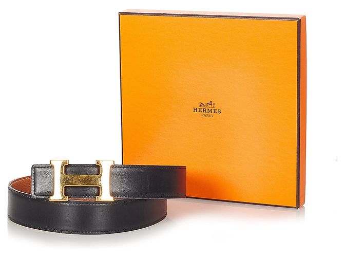 Hermès Hermes Black Constance Ledergürtel Schwarz Golden - Ansicht 8