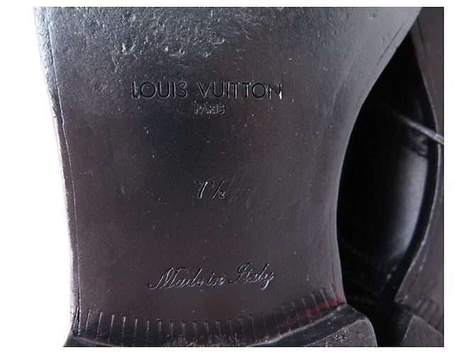 SCARPE LOUIS VUITTON RICHELIEU BOU FLEURI 7.5 41.5 Scarpe in pelle nera Nero - vista 4