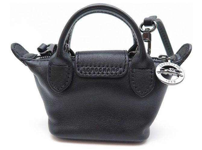 NUOVA MINI BORSA A MANO LONGCHAMP LE PLIAGE ATTRAVERSO XS BANDOULIERE IN PELLE NERA - vista 2