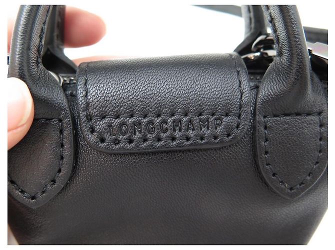 NUOVA MINI BORSA A MANO LONGCHAMP LE PLIAGE ATTRAVERSO XS BANDOULIERE IN PELLE NERA - vista 8