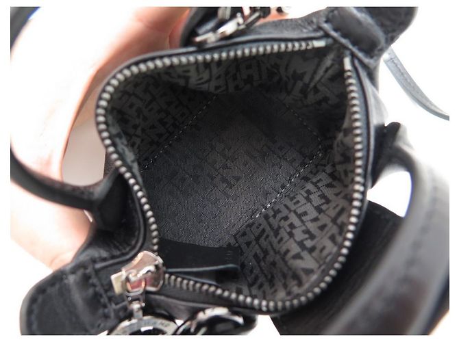NUOVA MINI BORSA A MANO LONGCHAMP LE PLIAGE ATTRAVERSO XS BANDOULIERE IN PELLE NERA - vista 9