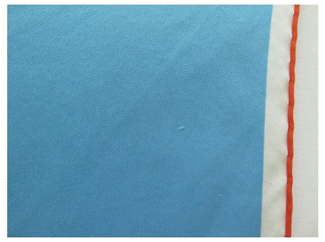 Hermès LENÇO QUADRADO HERMES DE DOIS TONS 70 CM EM LENÇO DE SEDA AZUL E VERDE DE SEDA - vista 6