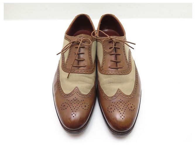 Autre Marque SCARPE CROCKETT & JONES SAUNTON RICHELIEU 9.5E 43.5 SCARPE IN TELA E PELLE - vista 5