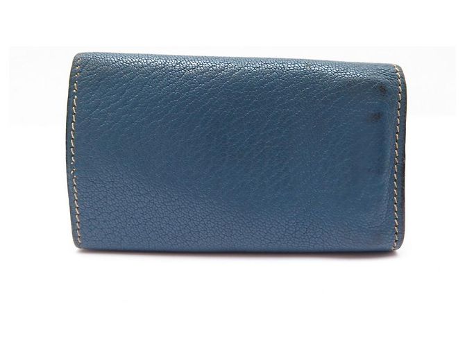 Hermès HERMES MULTICLES KEY RING IN BLUE GOAT LEATHER BLUE LEATHER KEY RING - view 2