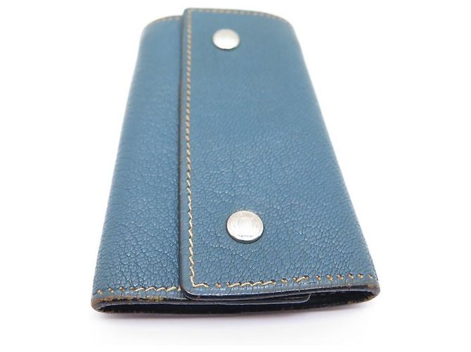 Hermès HERMES MULTICLES KEY RING IN BLUE GOAT LEATHER BLUE LEATHER KEY RING - view 3