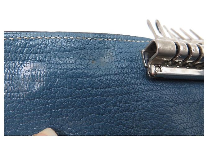 Hermès HERMES MULTICLES KEY RING IN BLUE GOAT LEATHER BLUE LEATHER KEY RING - view 9