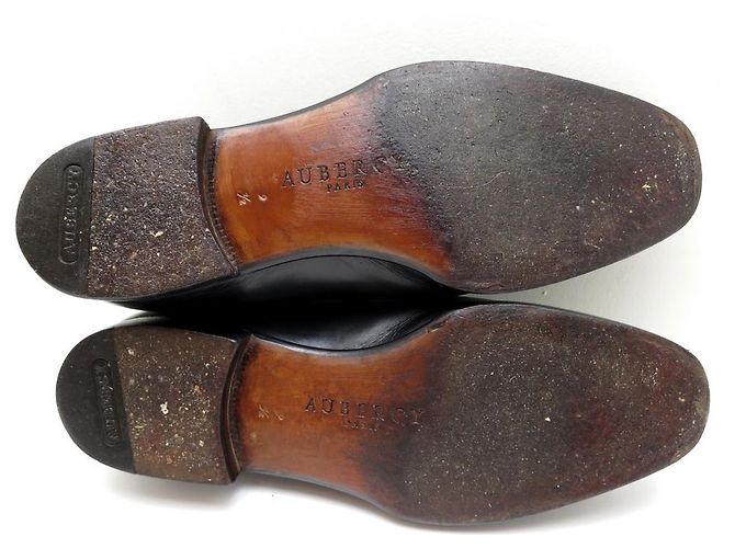 SCARPE AUBERCY 9.5E 43.5 SCARPE MOCASSINI IN PELLE NERA Nero - vista 3