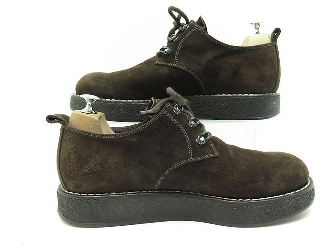 SCARPE DERBY LOUIS VUITTON 3 garofani 8 42 SCARPE IN CAMOSCIO MARRONE - vista 2