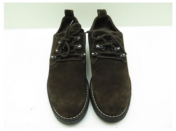 SCARPE DERBY LOUIS VUITTON 3 garofani 8 42 SCARPE IN CAMOSCIO MARRONE - vista 5