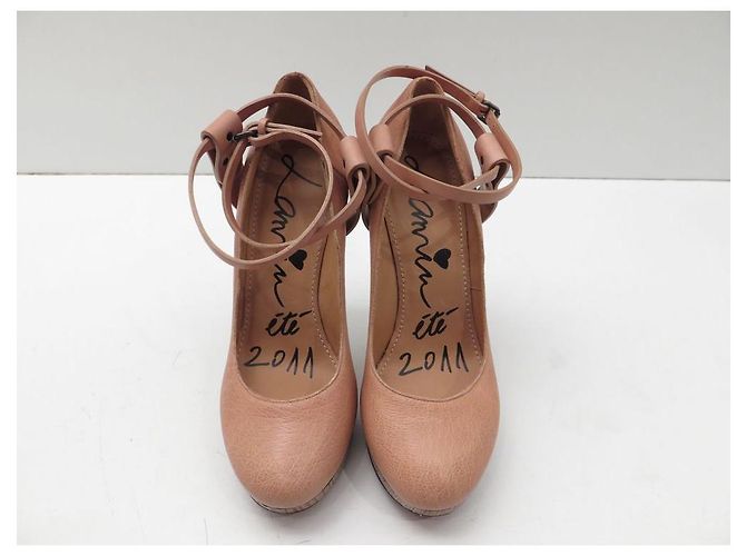 NEUE LANVIN-SCHUHE 38.5 PUMP SCHUHE LEDERPUMPS BEIGE - Ansicht 5