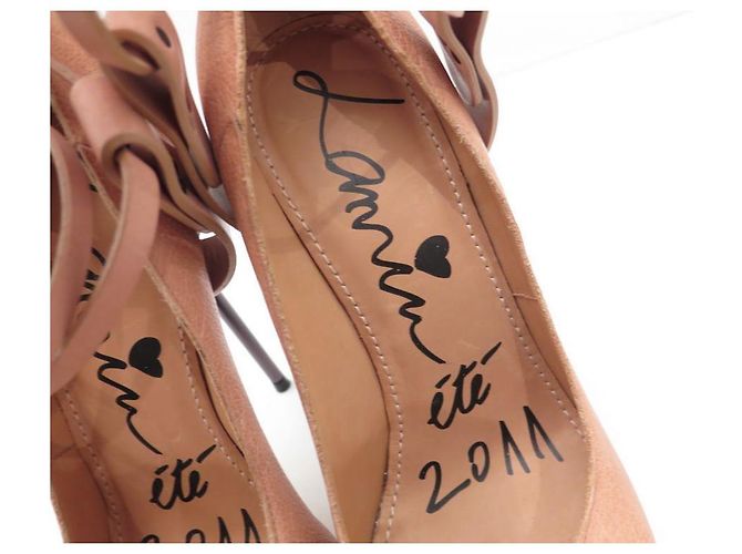 NEUE LANVIN-SCHUHE 38.5 PUMP SCHUHE LEDERPUMPS BEIGE - Ansicht 6