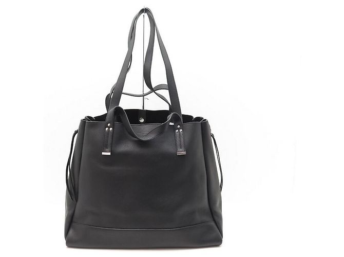 NEU HANDTASCHE JEROME DREYFUSS GEORGES L TOTE SCHWARZ LEDER SILBER HANDTASCHE - Ansicht 2