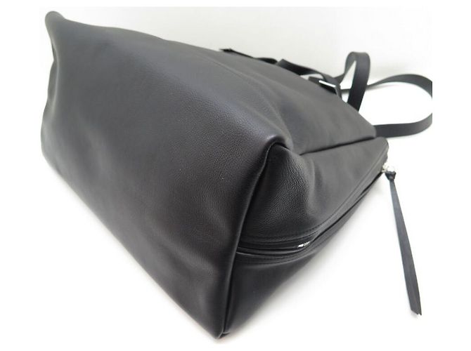NEU HANDTASCHE JEROME DREYFUSS GEORGES L TOTE SCHWARZ LEDER SILBER HANDTASCHE - Ansicht 4